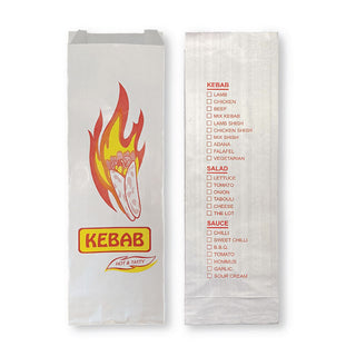 Printed White Foil Kebab Bags
