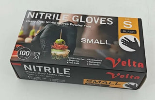 Velta Nitrile Black Gloves Small 100pcs