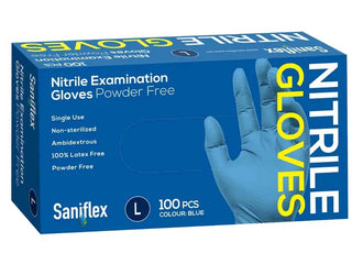 Saniflex Nitrile Blue Gloves Large 100s