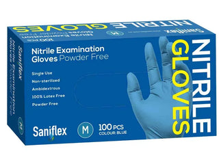 Saniflex Nitrile Blue Gloves Medium 100s