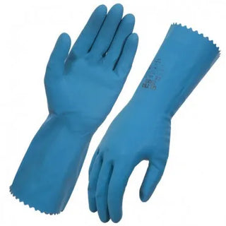 Ultra Touch' BLUE Silver Lined Rubber Gloves Small #7-7.5 (12pairs/PKT)