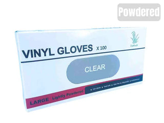 Daffodil Vinyl Large Powdered Gloves