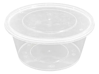 1250ml Clear Round Container & Lids