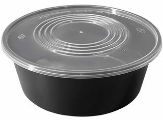 3000ml Round Containers & Lids Black(90 Sets/CTN)