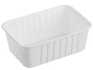 Genfac1000ml Ribbed Rectangular Containers White 500pcs