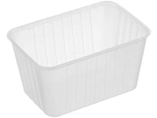 Genfac' 1500ml Ribbed Rectangular Containers Natural (250pcs/CTN)