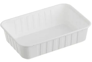 Genfac' 750ml Ribbed Rectangular Containers White (500pcs/CTN)