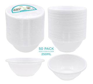 50PK Reusable Series Plastic Round Snack Bowls - 11CM x 4.5CM