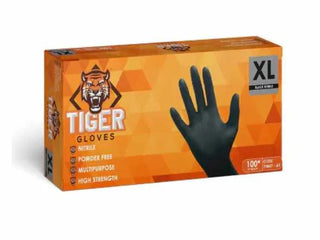 Tiger Nitrile Black Gloves XL 100s